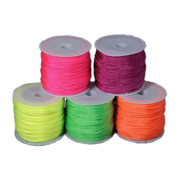 Makramee Garn Neon - 90m Knüpffaden Polyester 1,7mm in 5 Neon-Farben sortiert | Bejol Bastelshop