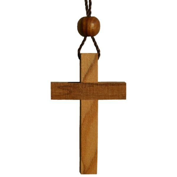 Olivenholzkreuz Anhänger aus Bethlehem, mit Band, 4,5cm | Bejol Bastelshop