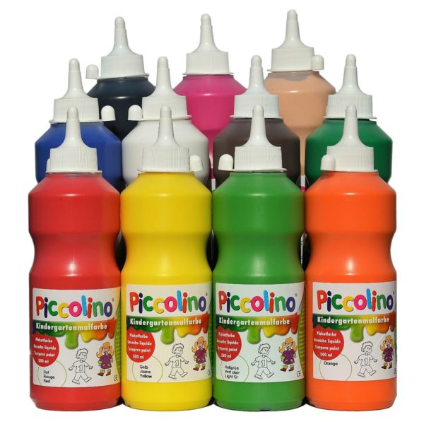 Piccolino Kindermalfarben Set 11x500ml - Kindergarten Malfarben - Schulmalfarben Set | Bejol Bastelshop